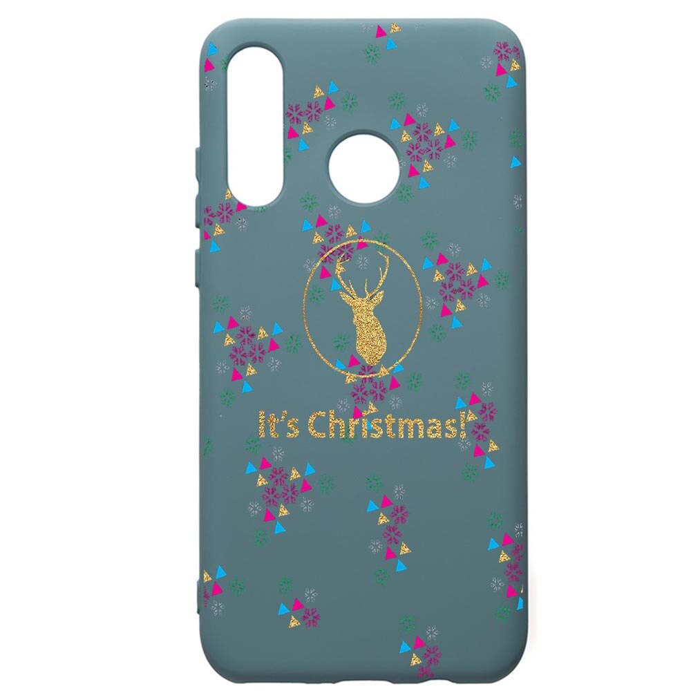 Husa Premium Silicon Compatibila Cu Huawei P30 Lite, Xmas, cu interiorul din material textil, protectie camera, Cornflower, PCF313