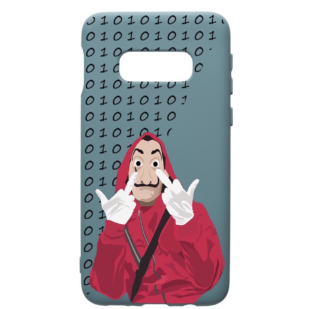 Husa Premium Silicon Compatibila Cu Samsung Galaxy S10E, La Casa De Papel, cu interiorul din material textil, protectie camera, Cornflower, PCF297