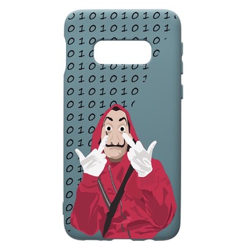 Husa Premium Silicon Compatibila Cu Samsung Galaxy S10E, La Casa De Papel, cu interiorul din material textil, protectie camera, Cornflower, PCF297 Husa Premium Silicon Compatibila Cu Samsung Galaxy S10E, La Casa De Papel, cu interiorul din material textil, protectie camera, Cornflower, PCF297