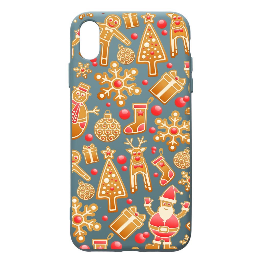 Husa Premium Silicon Compatibila Cu Apple iPhone XS Max, Xmas, cu interiorul din material textil, protectie camera, Cornflower, PCF317