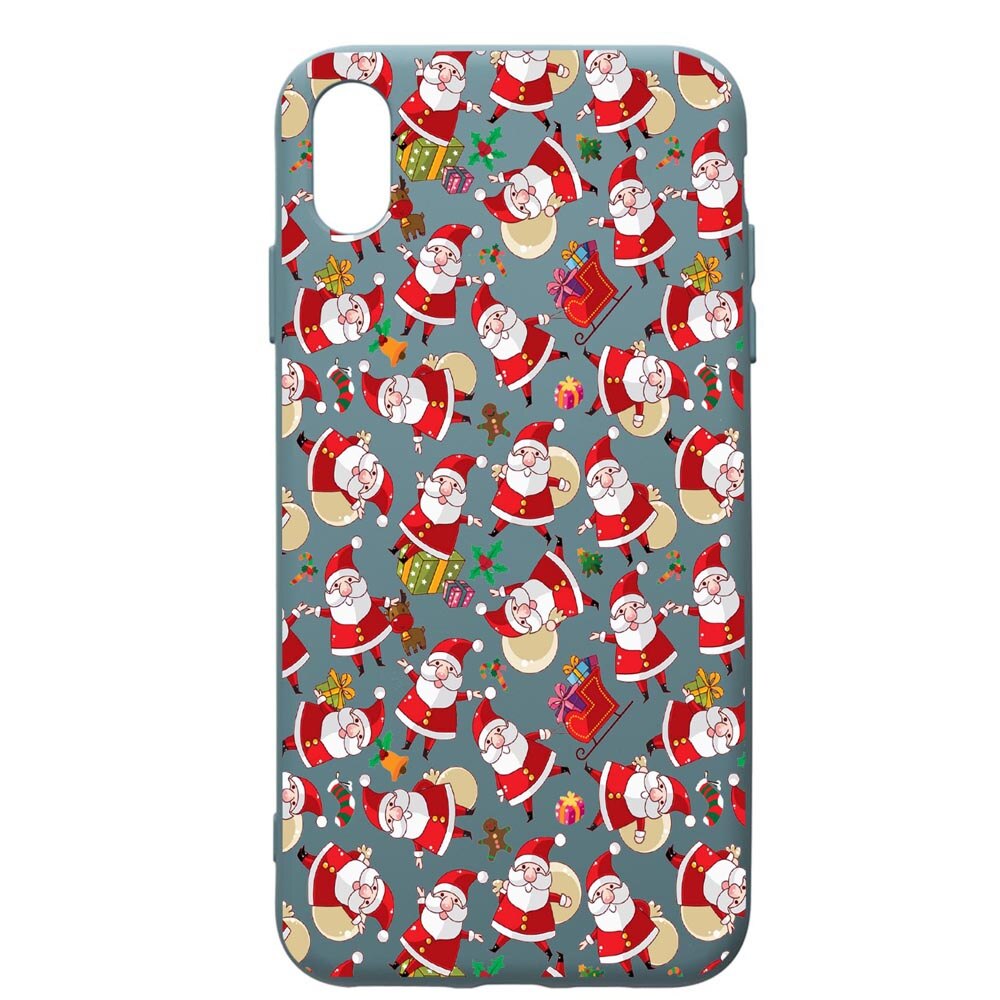 Husa Premium Silicon Compatibila Cu Apple iPhone XS Max, Xmas, cu interiorul din material textil, protectie camera, Cornflower, PCF315