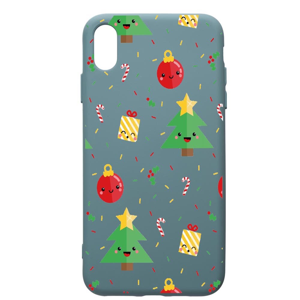 Husa Premium Silicon Compatibila Cu Apple iPhone XS Max, Xmas, cu interiorul din material textil, protectie camera, Cornflower, PCF309