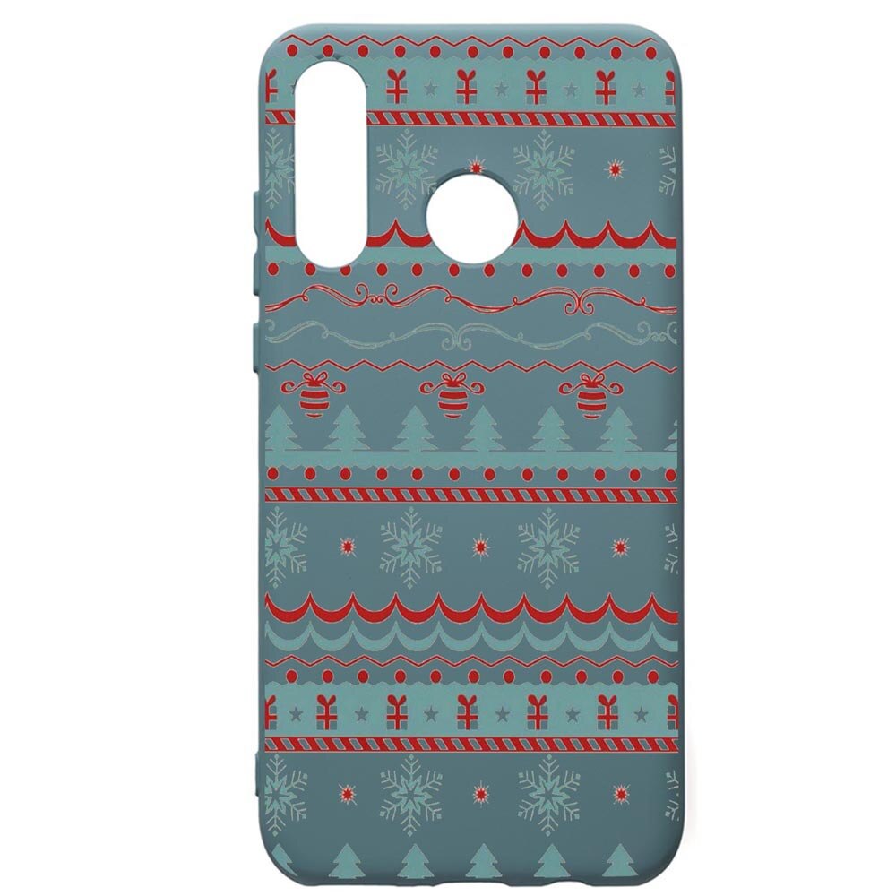 Husa Premium Silicon Compatibila Cu Huawei P30 Lite, Xmas, cu interiorul din material textil, protectie camera, Cornflower, PCF321
