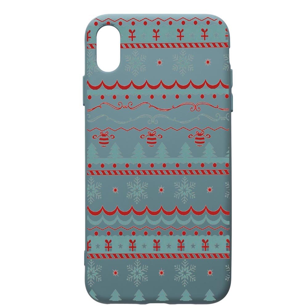 Husa Premium Silicon Compatibila Cu Apple iPhone XS Max, Xmas, cu interiorul din material textil, protectie camera, Cornflower, PCF321
