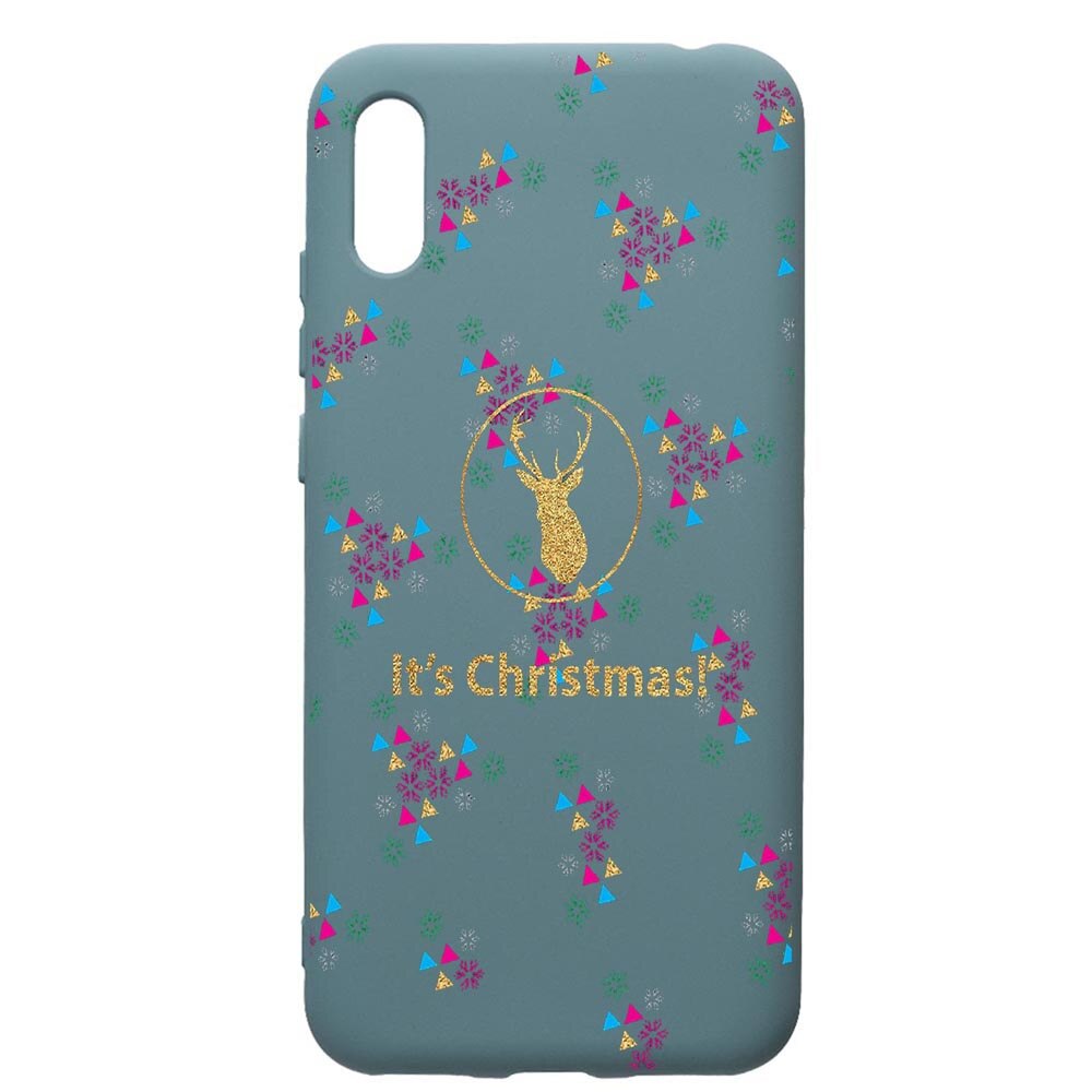 Husa Premium Silicon Compatibila Cu Huawei Y6 2019, Xmas, cu interiorul din material textil, protectie camera, Cornflower, PCF313