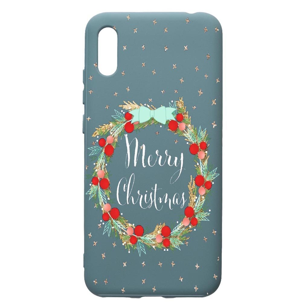 Husa Premium Silicon Compatibila Cu Huawei Y6 2019, Xmas, cu interiorul din material textil, protectie camera, Cornflower, PCF312
