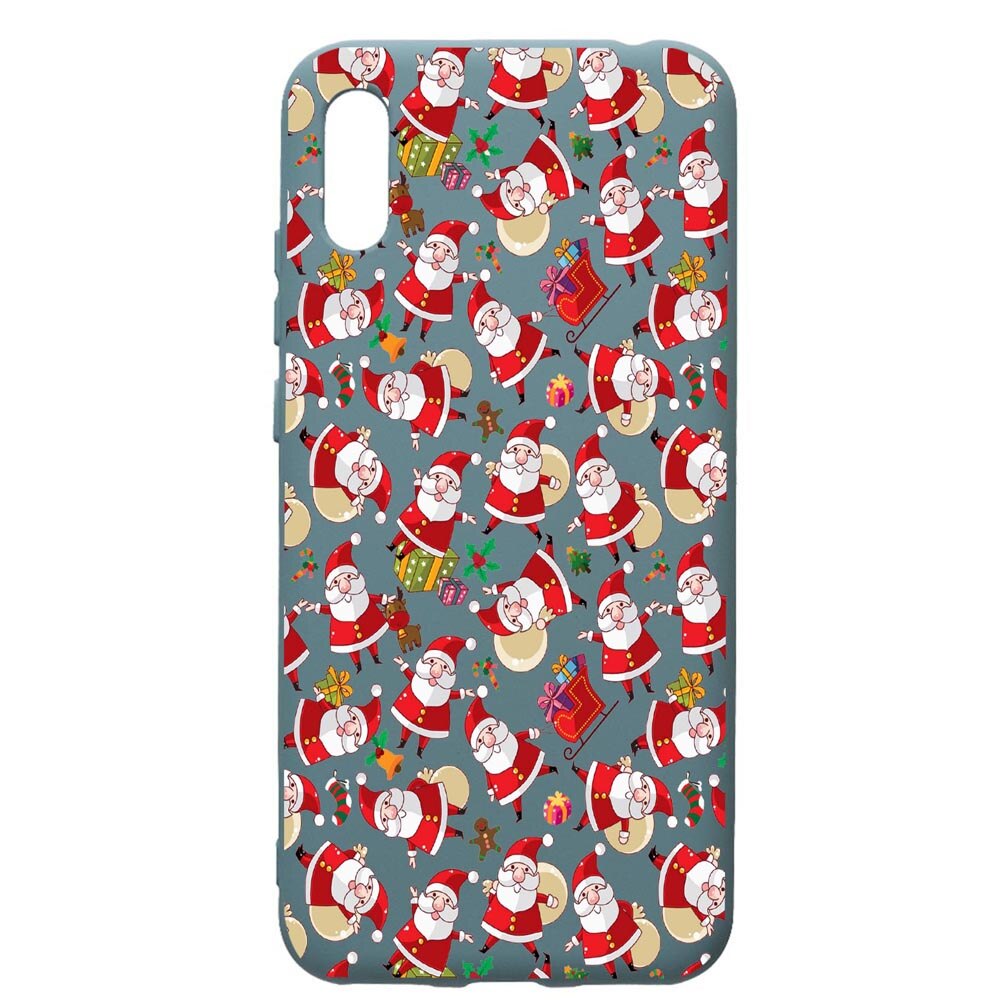 Husa Premium Silicon Compatibila Cu Huawei Y6 2019, Xmas, cu interiorul din material textil, protectie camera, Cornflower, PCF315