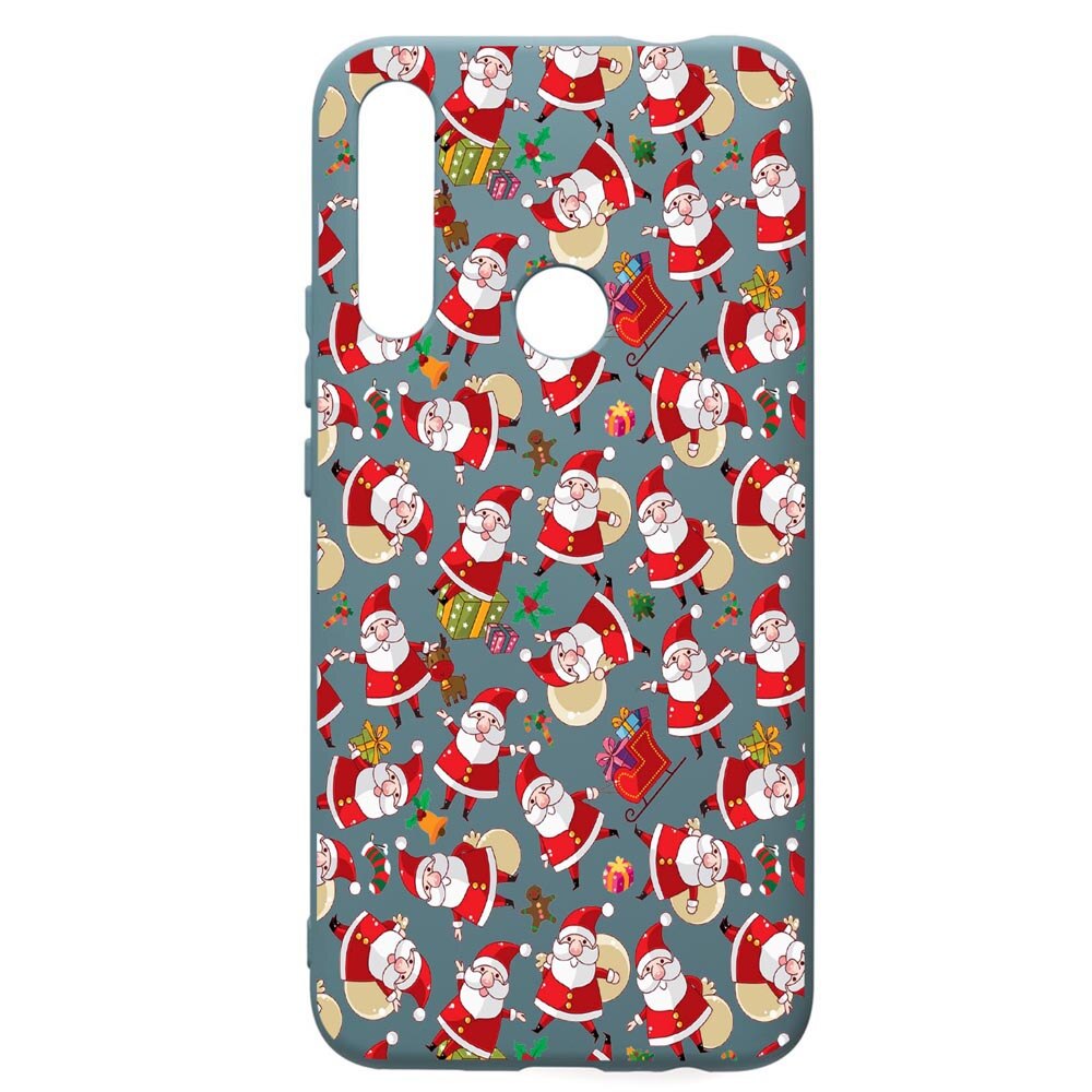 Husa Premium Silicon Compatibila Cu Huawei Y7 2019, Xmas, cu interiorul din material textil, protectie camera, Cornflower, PCF315