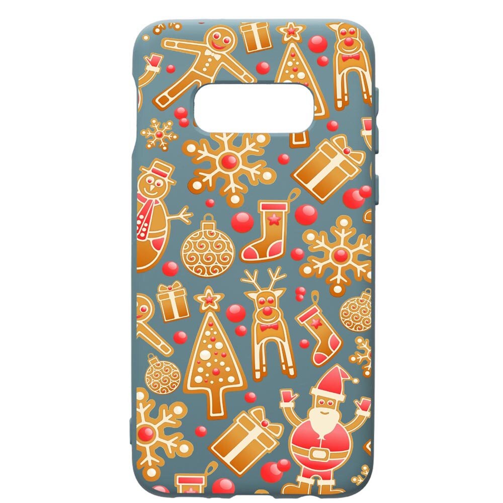 Husa Premium Silicon Compatibila Cu Samsung Galaxy S10E, Xmas, cu interiorul din material textil, protectie camera, Cornflower, PCF317