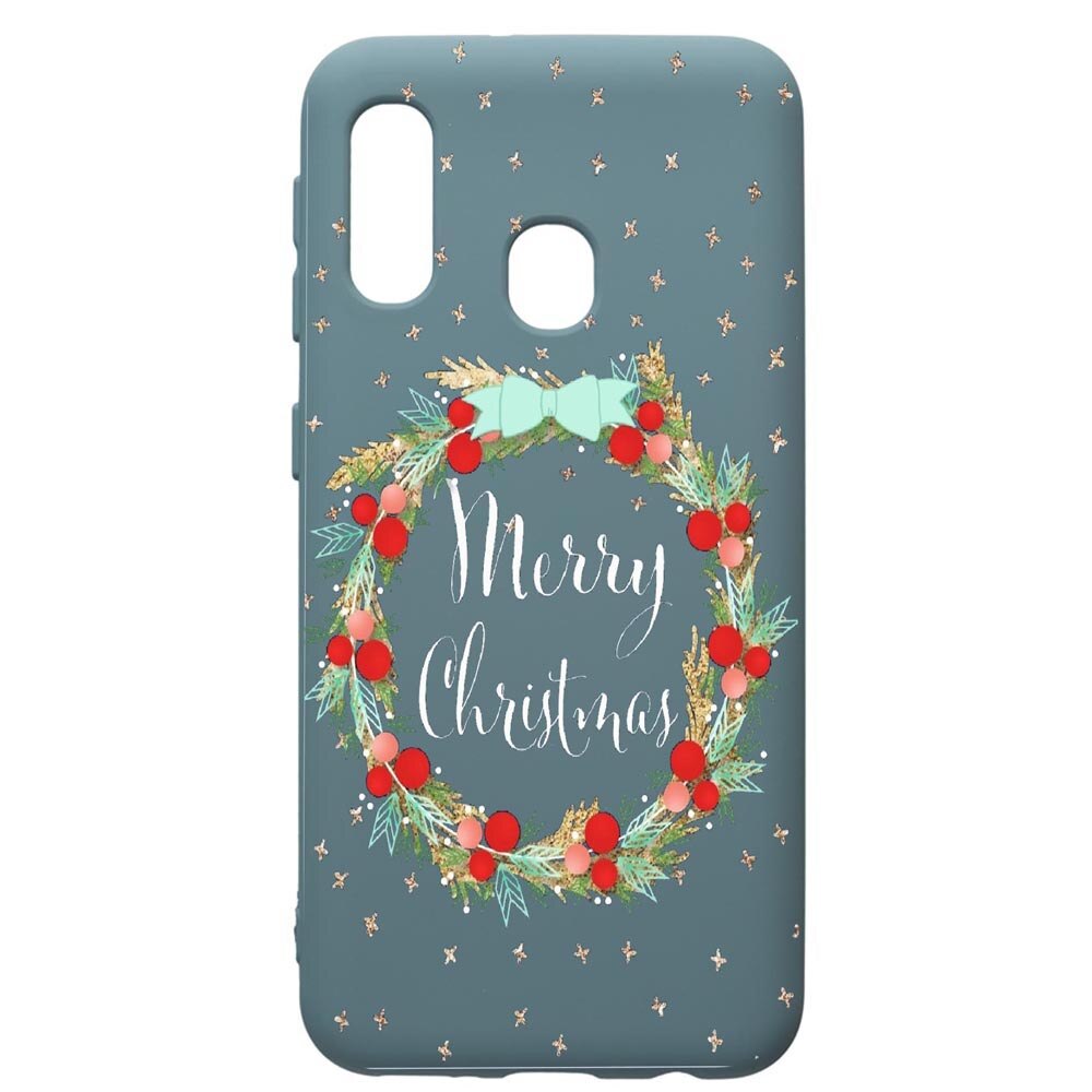 Husa Premium Silicon Compatibila Cu Samsung Galaxy A20E, Xmas, cu interiorul din material textil, protectie camera, Cornflower, PCF312