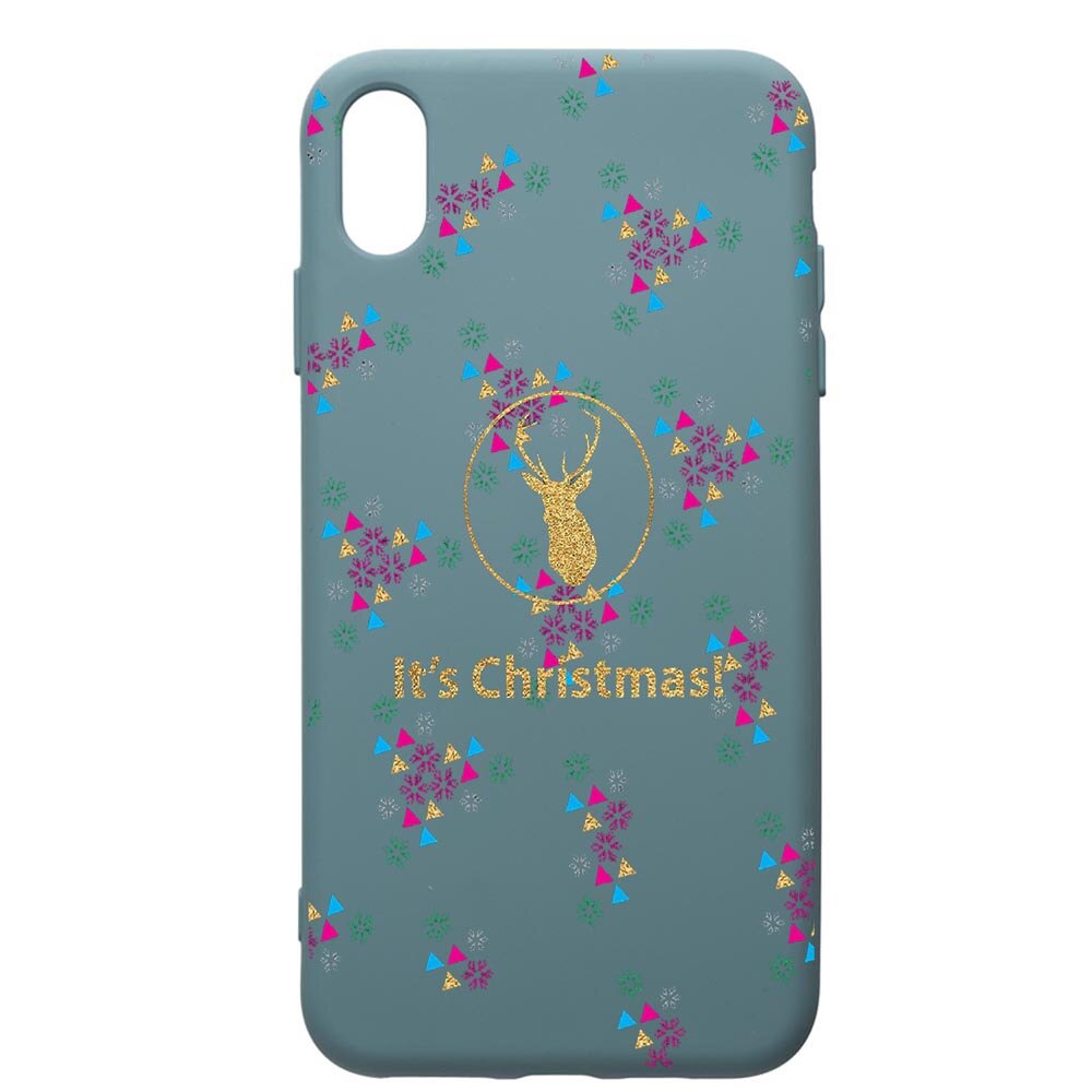 Husa Premium Silicon Compatibila Cu Apple iPhone XS Max, Xmas, cu interiorul din material textil, protectie camera, Cornflower, PCF313