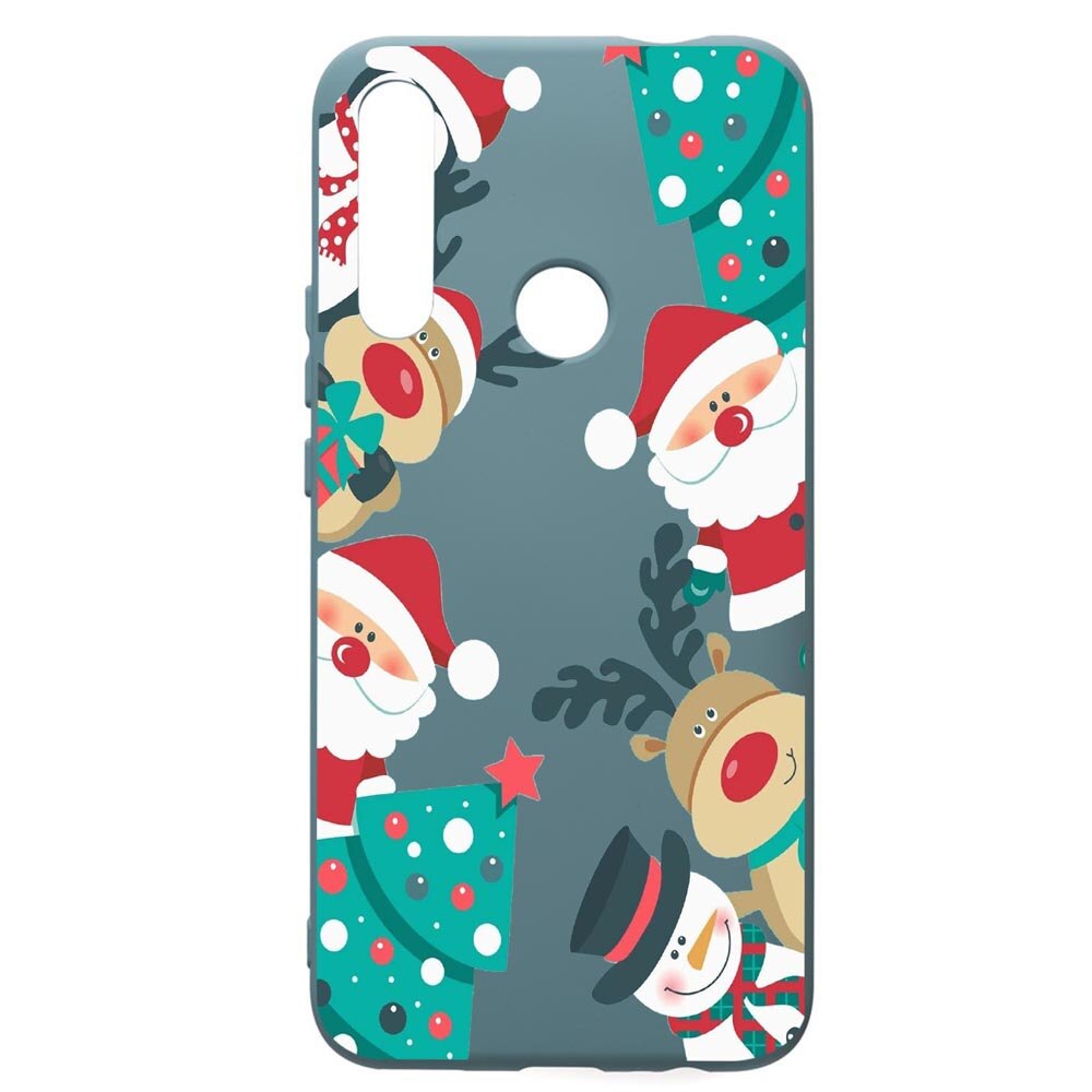 Husa Premium Silicon Compatibila Cu Huawei Y7 2019, Xmas, cu interiorul din material textil, protectie camera, Cornflower, PCF338