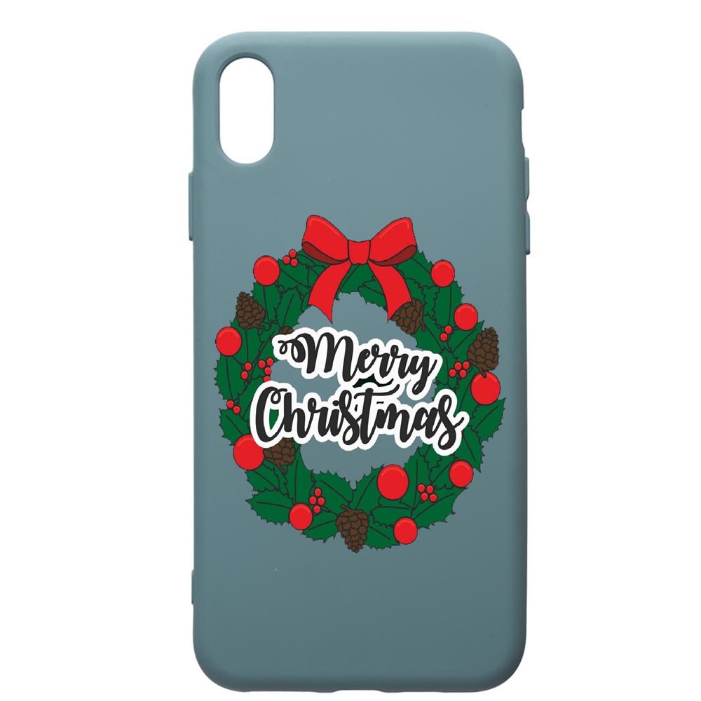 Husa Premium Silicon Compatibila Cu Apple iPhone XS Max, Xmas Chirstmas, cu interiorul din material textil, protectie camera, Cornflower, PCF346
