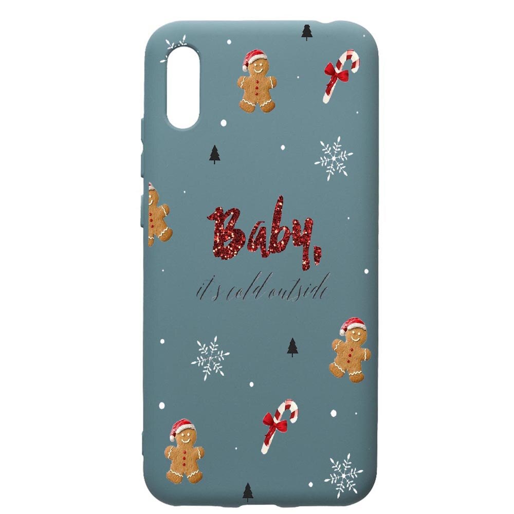 Husa Premium Silicon Compatibila Cu Huawei Y6 2019, Xmas, cu interiorul din material textil, protectie camera, Cornflower, PCF319