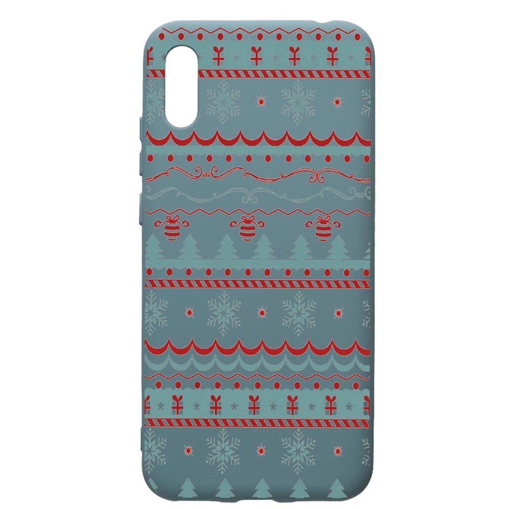 Husa Premium Silicon Compatibila Cu Huawei Y6 2019, Xmas, cu interiorul din material textil, protectie camera, Cornflower, PCF321