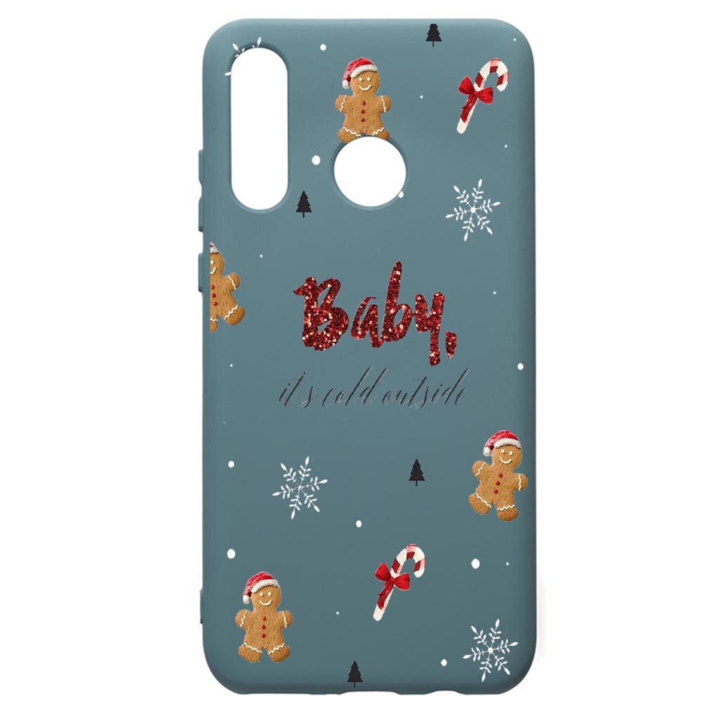 Husa Premium Silicon Compatibila Cu Huawei P30 Lite, Xmas, cu interiorul din material textil, protectie camera, Cornflower, PCF319