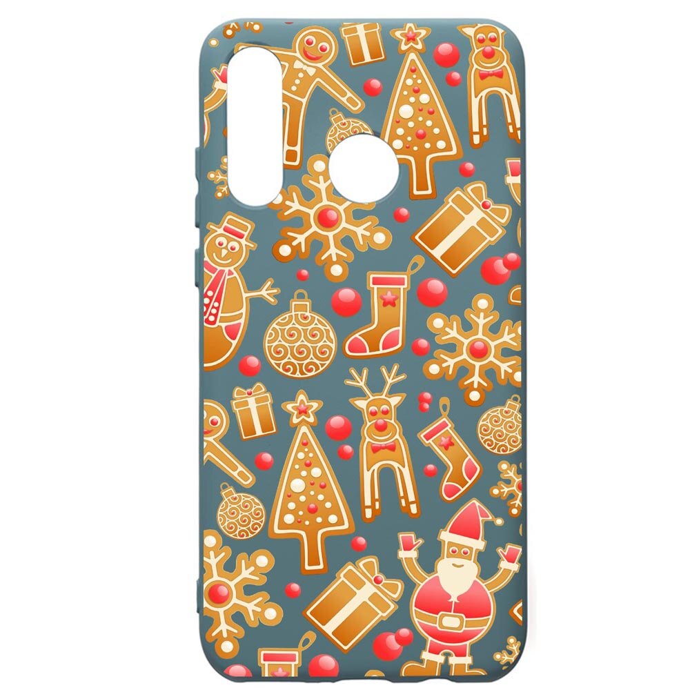 Husa Premium Silicon Compatibila Cu Huawei P30 Lite, Xmas, cu interiorul din material textil, protectie camera, Cornflower, PCF317