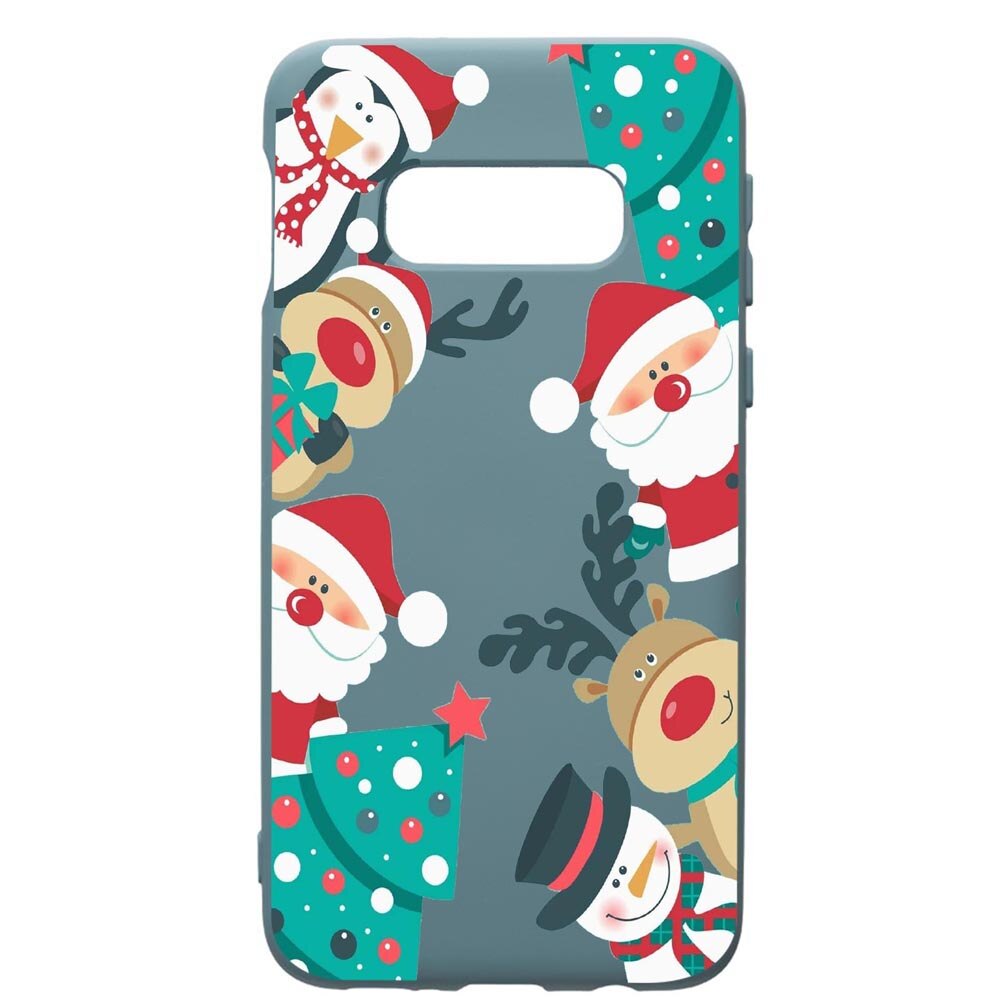 Husa Premium Silicon Compatibila Cu Samsung Galaxy S10, Xmas, cu interiorul din material textil, protectie camera, Cornflower, PCF338
