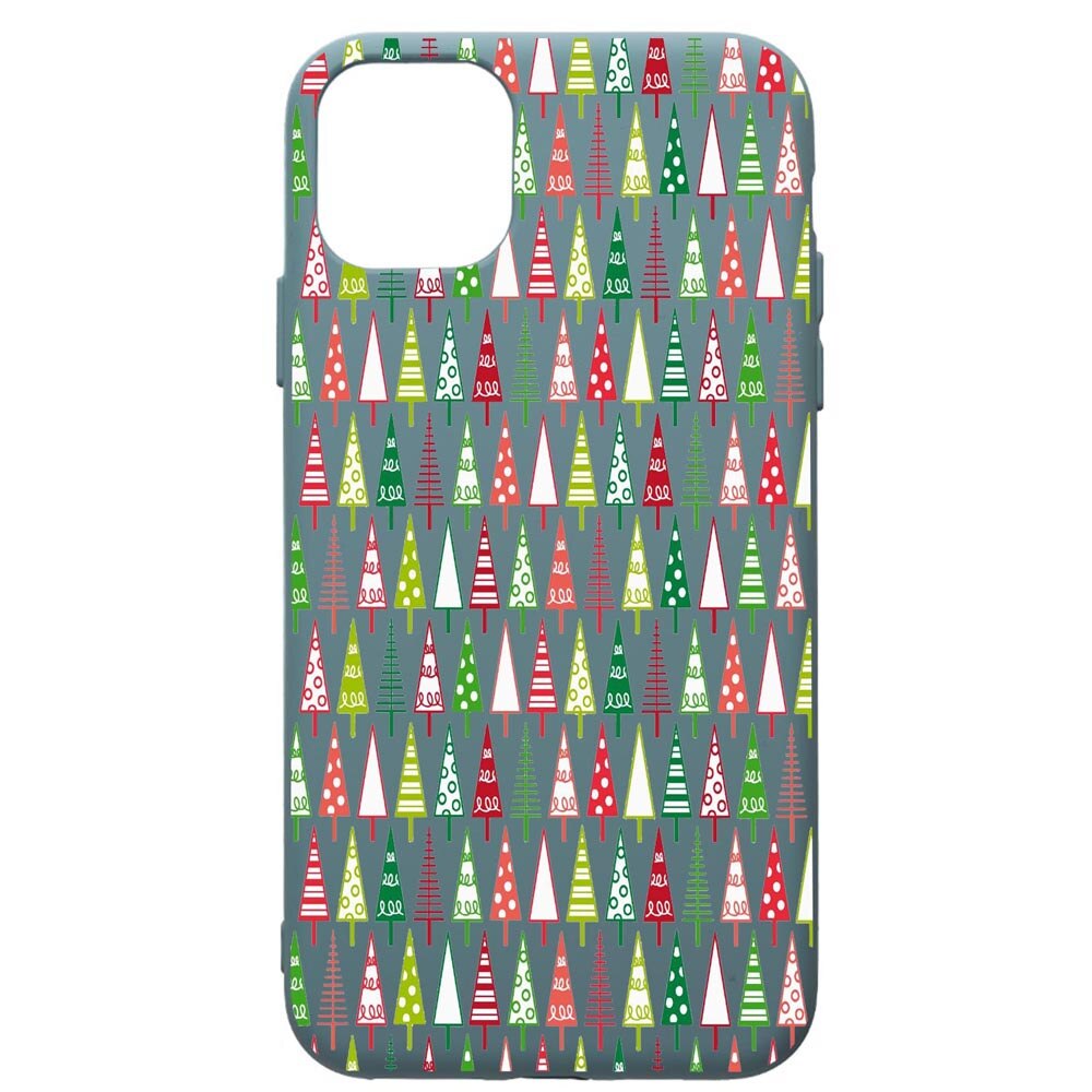 Husa Premium Silicon Compatibila Cu Apple iPhone 11 Pro Max, Xmas Tree, cu interiorul din material textil, protectie camera, Cornflower, PCF340
