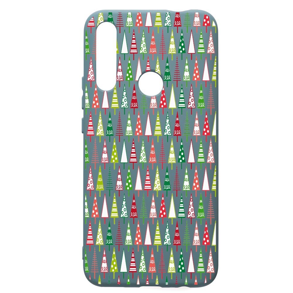 Husa Premium Silicon Compatibila Cu Huawei P Smart Z, Xmas Tree, cu interiorul din material textil, protectie camera, Cornflower, PCF340