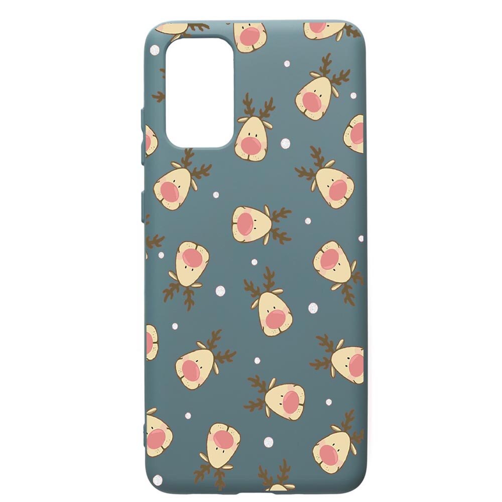 Husa Premium Silicon Compatibila Cu Samsung Galaxy S20 Plus, Xmas Reindeer, cu interiorul din material textil, protectie camera, Cornflower, PCF349