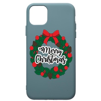 Husa Premium Silicon Compatibila Cu Apple iPhone 11 Pro Max, Xmas Chirstmas, cu interiorul din material textil, protectie camera, Cornflower, PCF346 Husa Premium Silicon Compatibila Cu Apple iPhone 11 Pro Max, Xmas Chirstmas, cu interiorul din material textil, protectie camera, Cornflower, PCF346