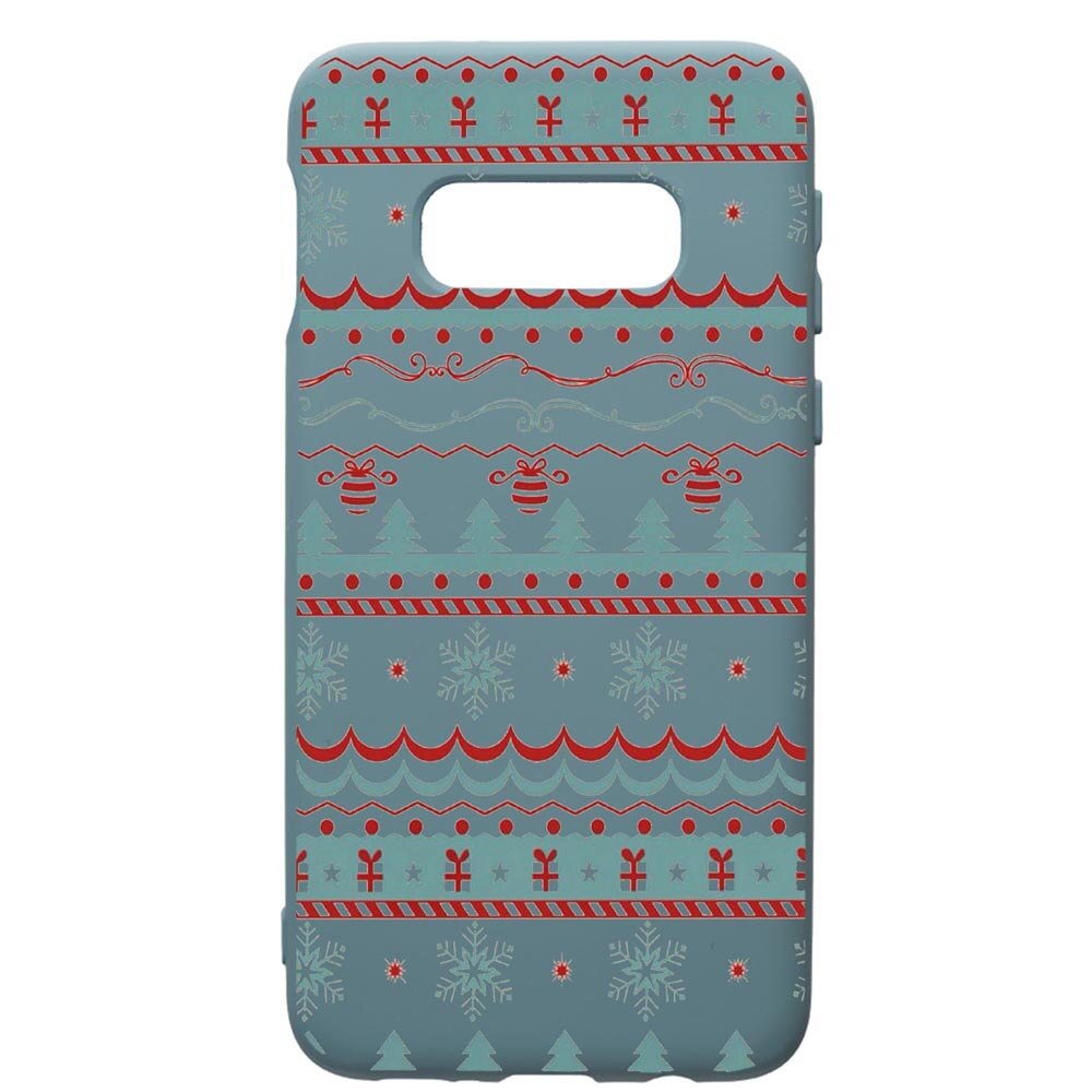 Husa Premium Silicon Compatibila Cu Samsung Galaxy S10E, Xmas, cu interiorul din material textil, protectie camera, Cornflower, PCF321