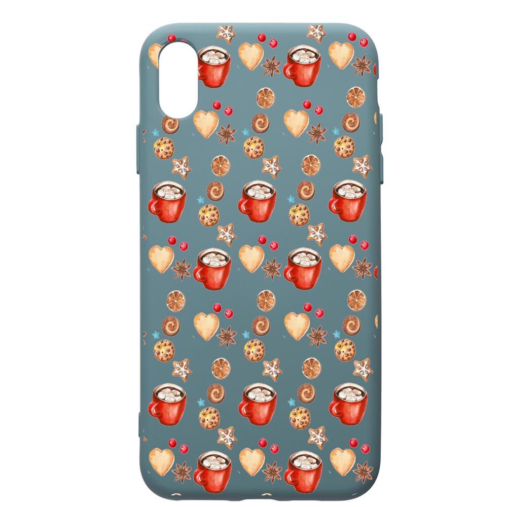 Husa Premium Silicon Compatibila Cu Huawei Y5 2019, Xmas Coffee, cu interiorul din material textil, protectie camera, Cornflower, PCF343