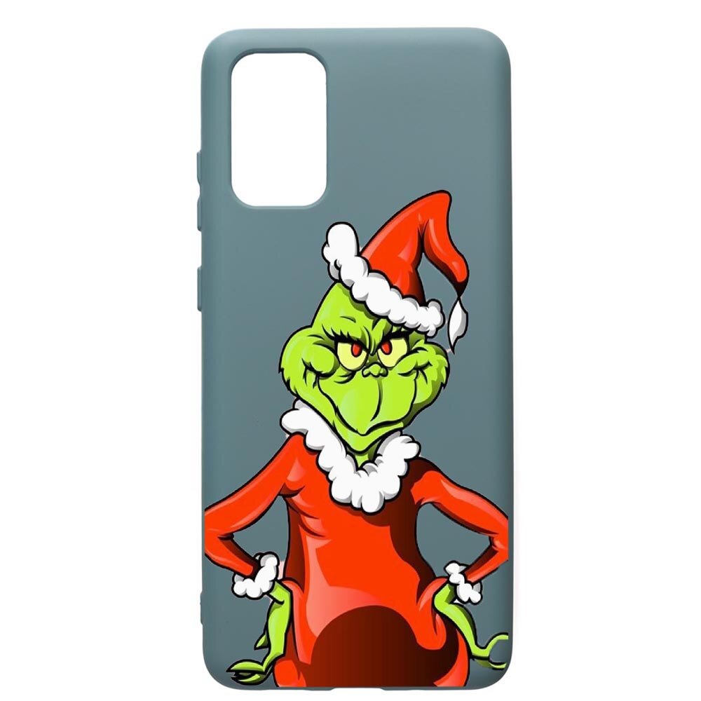 Husa Premium Silicon Compatibila Cu Samsung Galaxy S20 Plus, Xmas Grinch, cu interiorul din material textil, protectie camera, Cornflower, PCF322