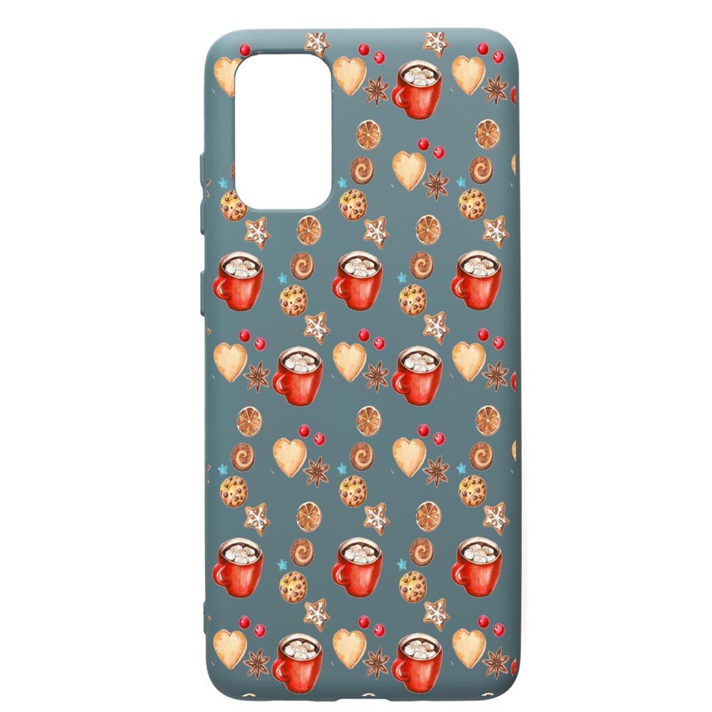 Husa Premium Silicon Compatibila Cu Samsung Galaxy S20 Plus, Xmas Coffee, cu interiorul din material textil, protectie camera, Cornflower, PCF343