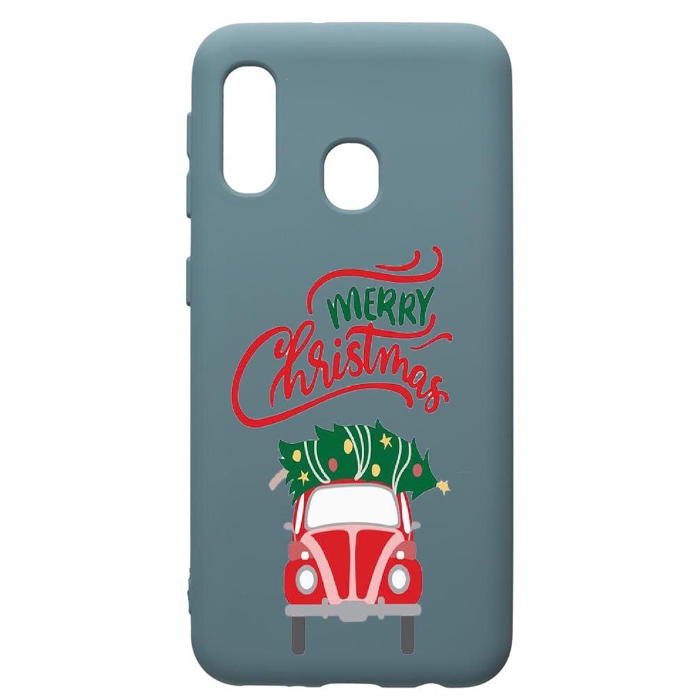 Husa Premium Silicon Compatibila Cu Samsung Galaxy A20E, Merry Xmas, cu interiorul din material textil, protectie camera, Cornflower, PCF357