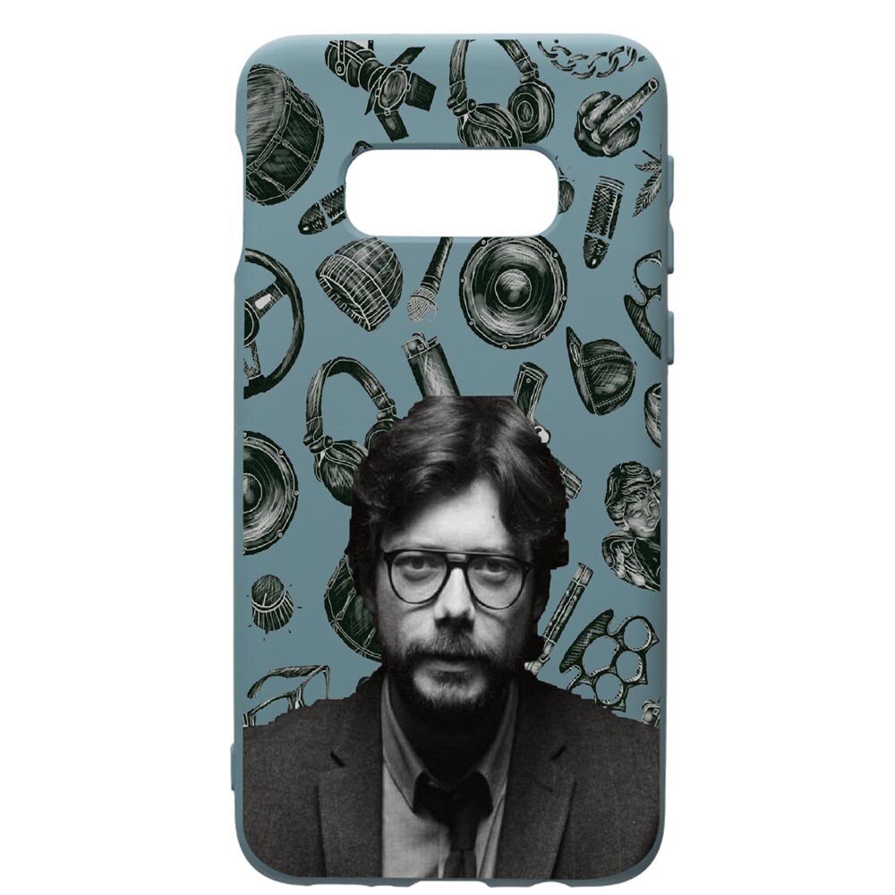 Husa Premium Silicon Compatibila Cu Samsung Galaxy S10, La Casa De Papel - Profesor, cu interiorul din material textil, protectie camera, Cornflower, PCF388