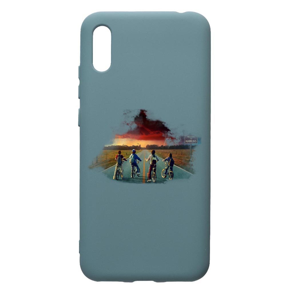 Husa Premium Silicon Compatibila Cu Huawei Y6 2019, Stranger Things, cu interiorul din material textil, protectie camera, Cornflower, PCF278