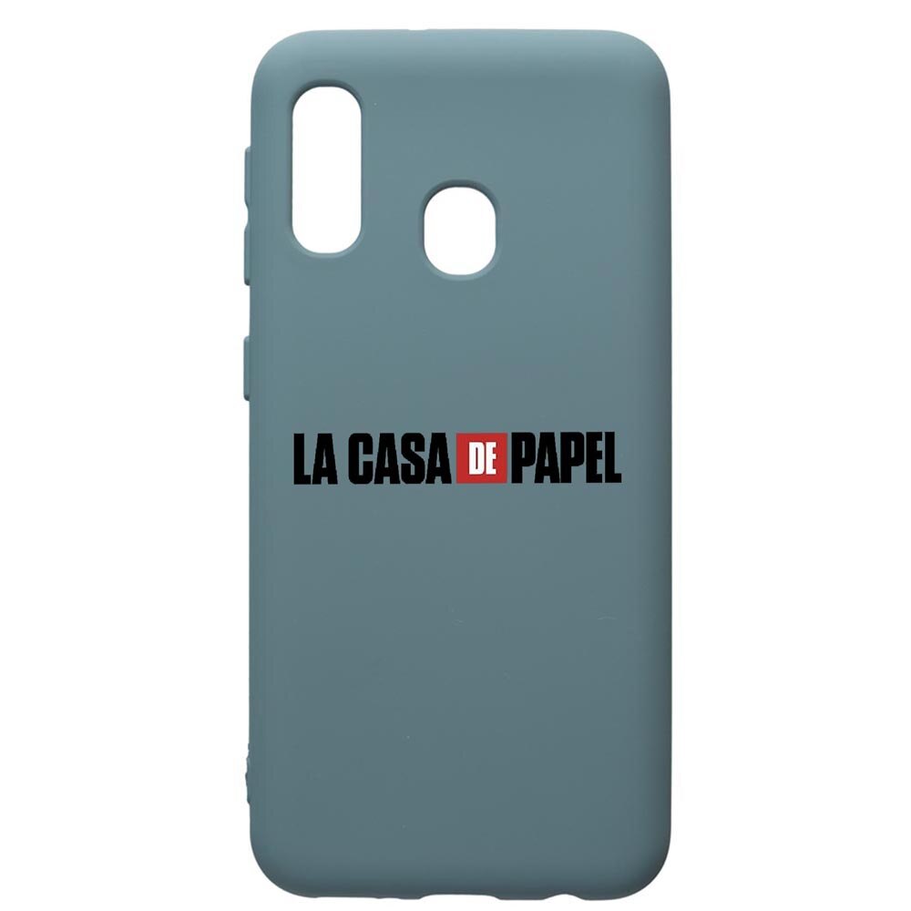 Husa Premium Silicon Compatibila Cu Samsung Galaxy A20E, La Casa De Papel, cu interiorul din material textil, protectie camera, Cornflower, PCF292