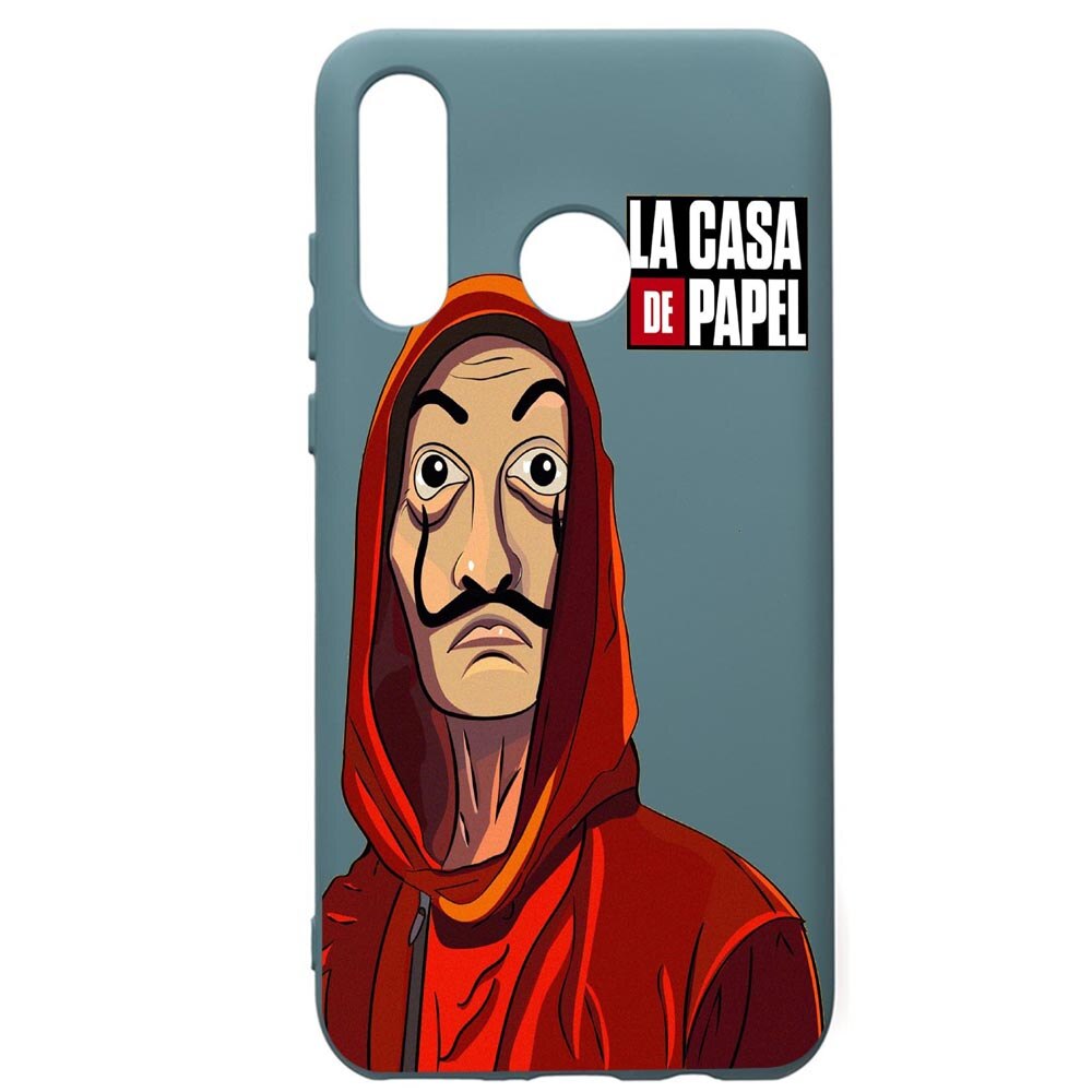 Husa Premium Silicon Compatibila Cu Huawei P30 Lite, La Casa De Papel, cu interiorul din material textil, protectie camera, Cornflower, PCF389