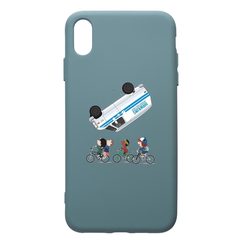 Husa Premium Silicon Compatibila Cu Apple iPhone XS Max, Stranger Things, cu interiorul din material textil, protectie camera, Cornflower, PCF370