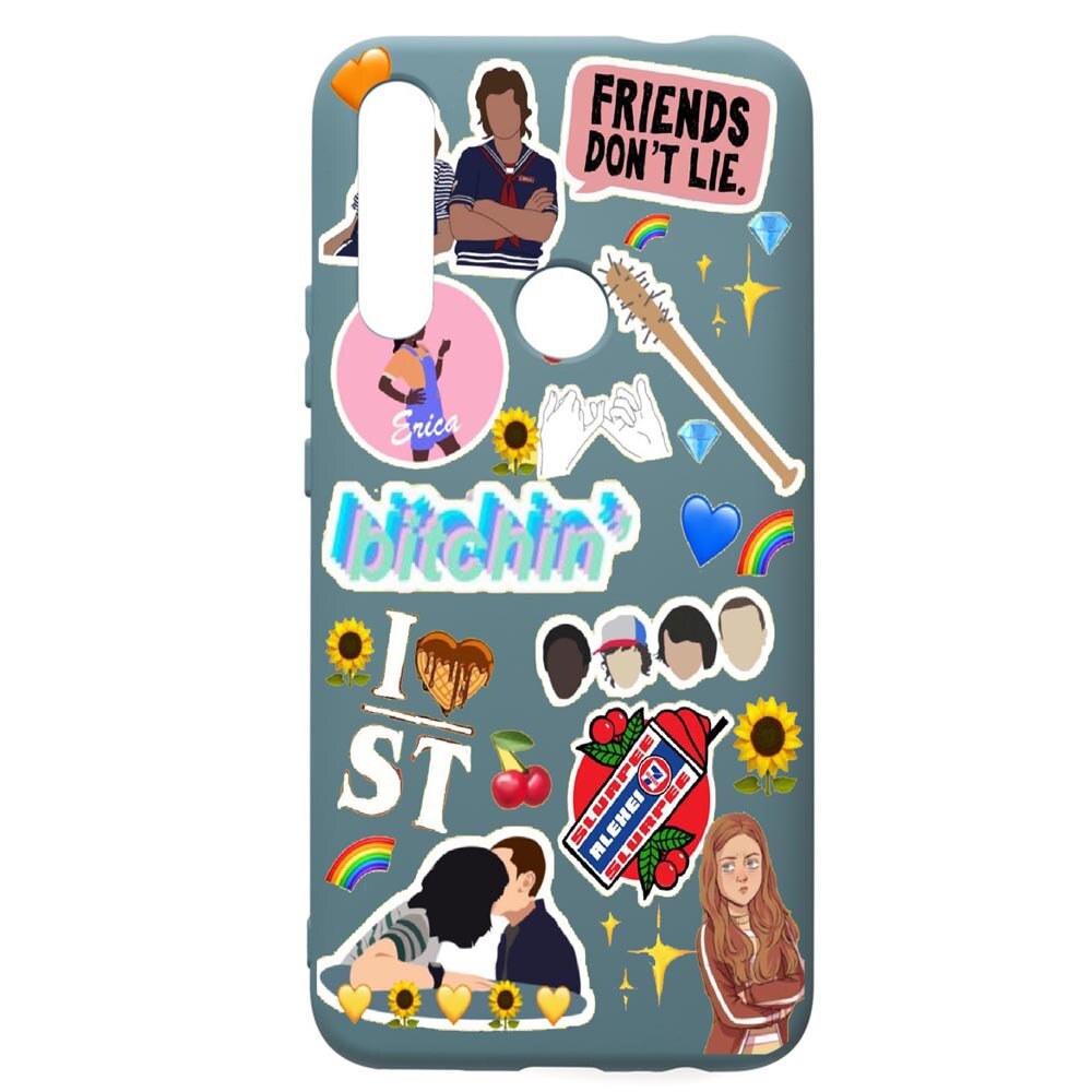 Husa Premium Silicon Compatibila Cu Huawei P Smart Z, Stranger Things, cu interiorul din material textil, protectie camera, Cornflower, PCF376