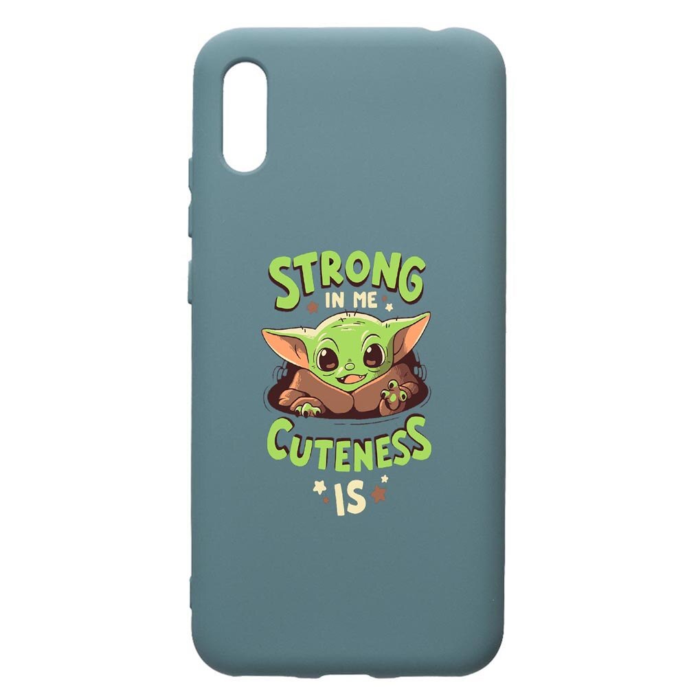 Husa Premium Silicon Compatibila Cu Huawei Y6 2019, Star Wars Baby Yoda, cu interiorul din material textil, protectie camera, Cornflower, PCF400