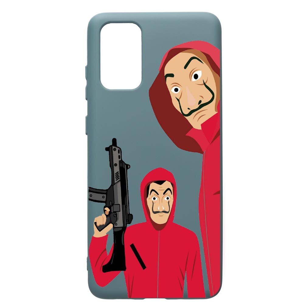 Husa Premium Silicon Compatibila Cu Samsung Galaxy S20 Plus, La Casa De Papel, cu interiorul din material textil, protectie camera, Cornflower, PCF392