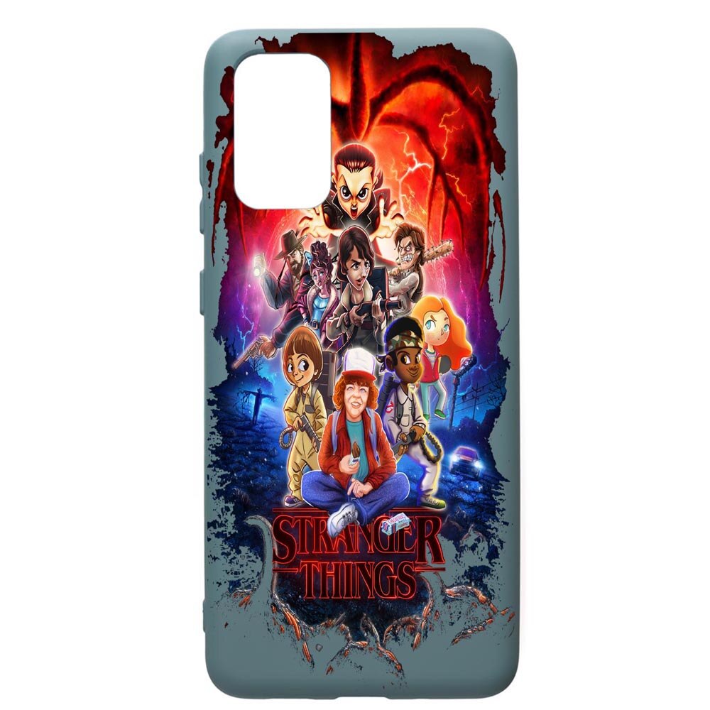 Husa Premium Silicon Compatibila Cu Samsung Galaxy S20 Plus, Stranger Things, cu interiorul din material textil, protectie camera, Cornflower, PCF377