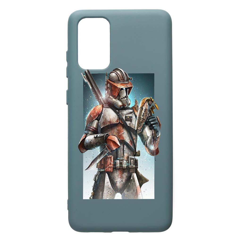 Husa Premium Silicon Compatibila Cu Samsung Galaxy S20 Plus, Star Wars The Mandalorian, cu interiorul din material textil, protectie camera, Cornflower, PCF464