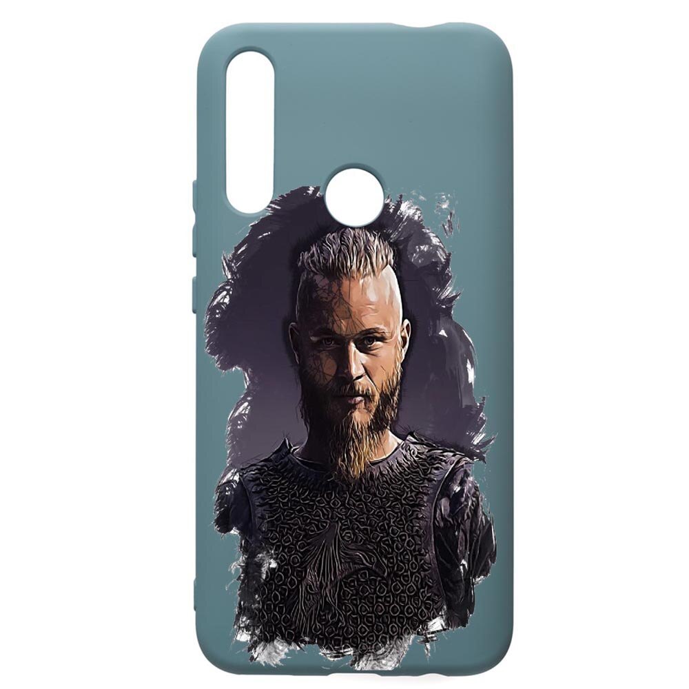 Husa Premium Silicon Compatibila Cu Huawei Y7 2019, Vikings Ragnar Lothbrok, cu interiorul din material textil, protectie camera, Cornflower, PCF452