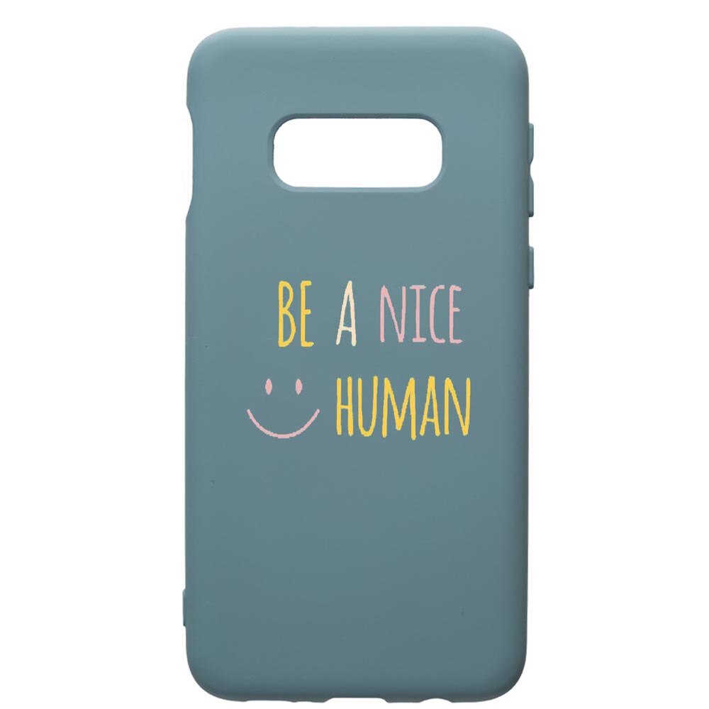 Husa Premium Silicon Compatibila Cu Samsung Galaxy S10, Human, cu interiorul din material textil, protectie camera, Cornflower, PCF480