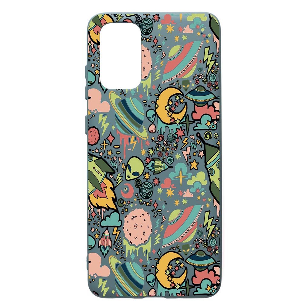 Husa Premium Silicon Compatibila Cu Samsung Galaxy S20 Plus, Universe, UFO, cu interiorul din material textil, protectie camera, Cornflower, PCF472