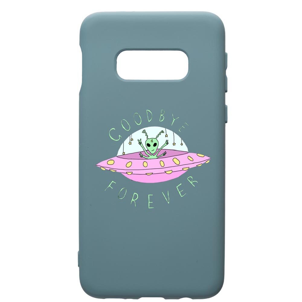 Husa Premium Silicon Compatibila Cu Samsung Galaxy S10E, Universe, UFO, cu interiorul din material textil, protectie camera, Cornflower, PCF474