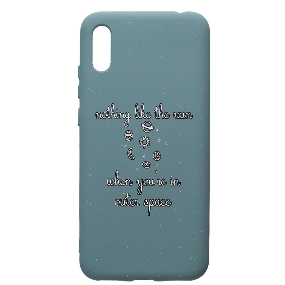 Husa Premium Silicon Compatibila Cu Huawei Y6 2019, Universe, cu interiorul din material textil, protectie camera, Cornflower, PCF475