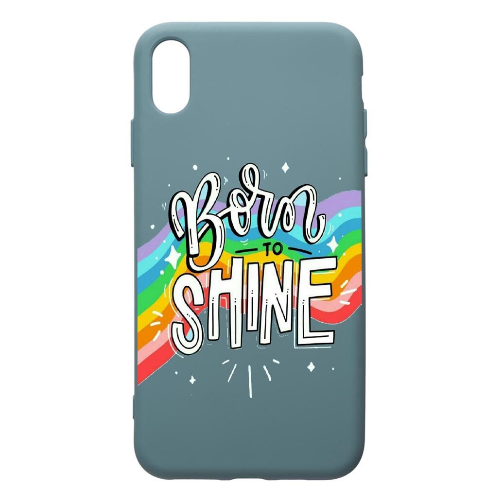 Husa Premium Silicon Compatibila Cu Apple iPhone XS Max, Born To Shine, cu interiorul din material textil, protectie camera, Cornflower, PCF489