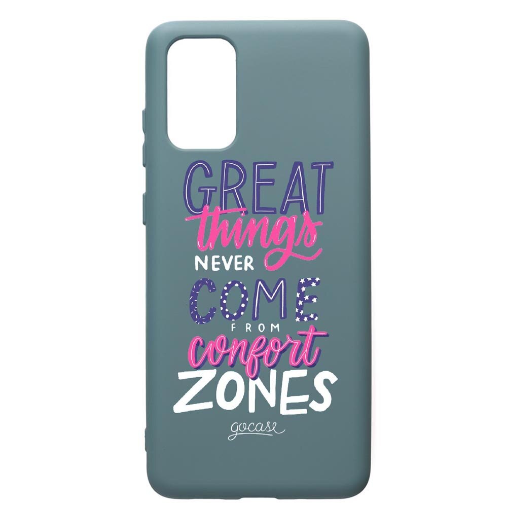 Husa Premium Silicon Compatibila Cu Samsung Galaxy S20 Plus, Great Things, cu interiorul din material textil, protectie camera, Cornflower, PCF486