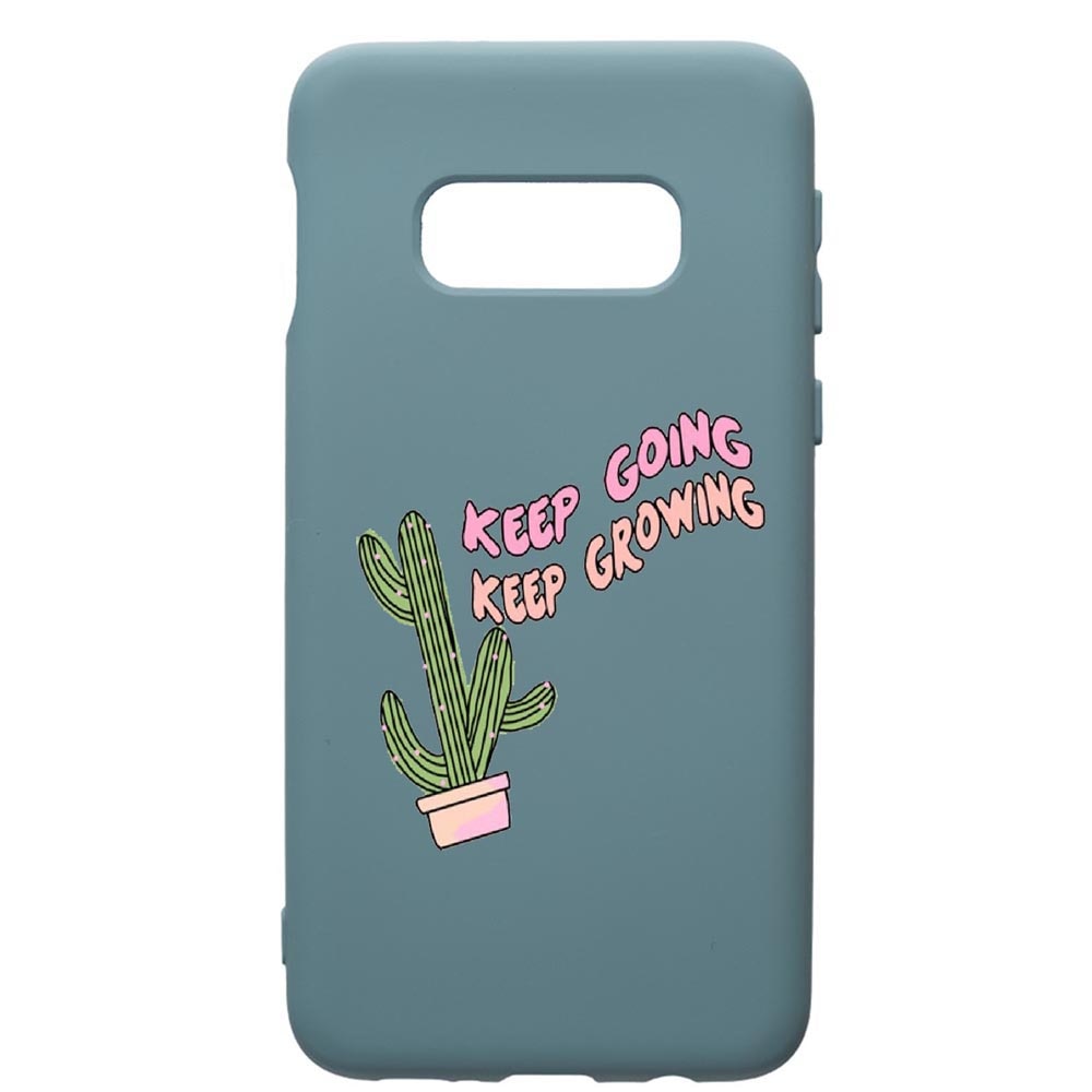 Husa Premium Silicon Compatibila Cu Samsung Galaxy S10, Keep Going, cu interiorul din material textil, protectie camera, Cornflower, PCF482