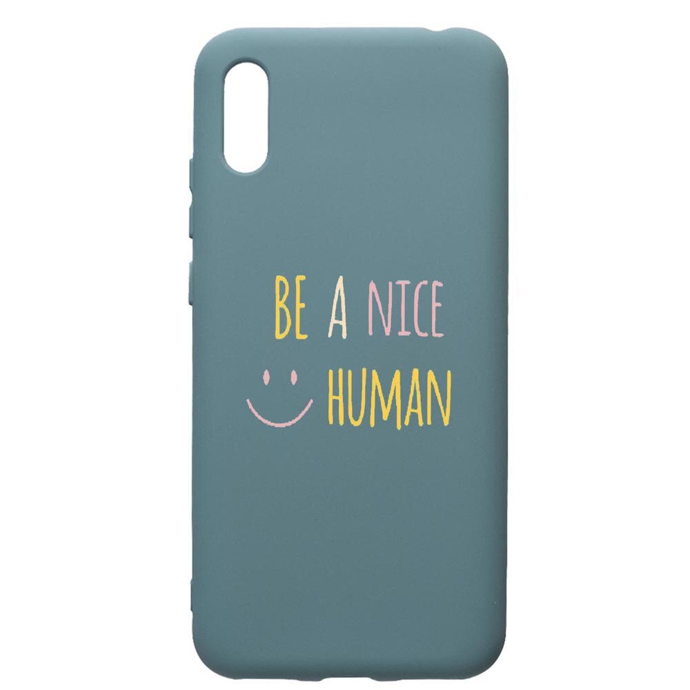 Husa Premium Silicon Compatibila Cu Huawei Y6 2019, Human, cu interiorul din material textil, protectie camera, Cornflower, PCF480